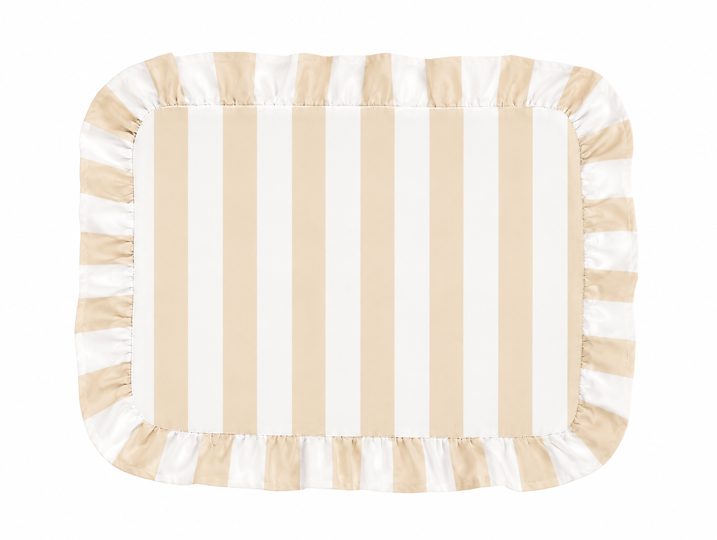 Tovagliette Americane con Rouches Righe Bianco/Beige