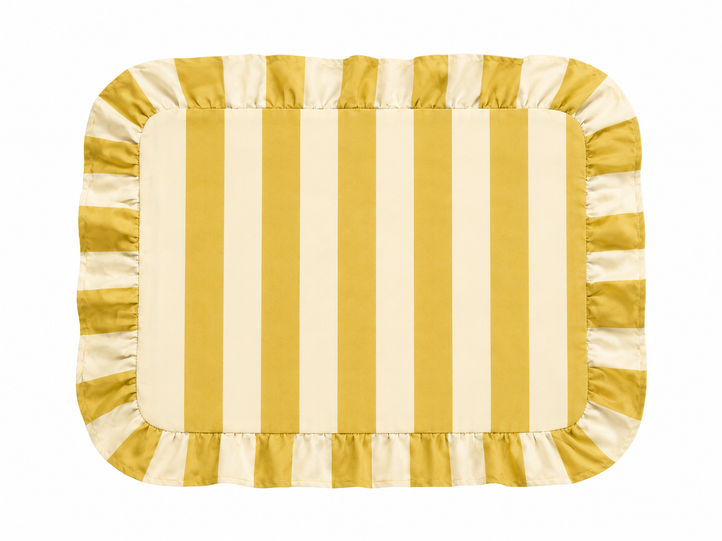Tovagliette Americane con Rouches Righe Giallo Ocra/Panna
