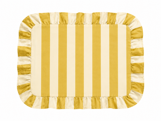 Tovagliette Americane con Rouches Righe Giallo Ocra/Panna
