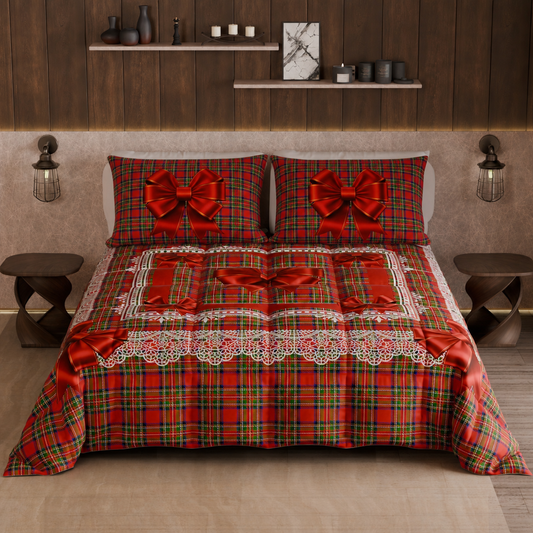 Piumone, Trapunta Matrimoniale, Singola, Piazza e Mezza, Fiocco Tartan, Fantasia Scozzese