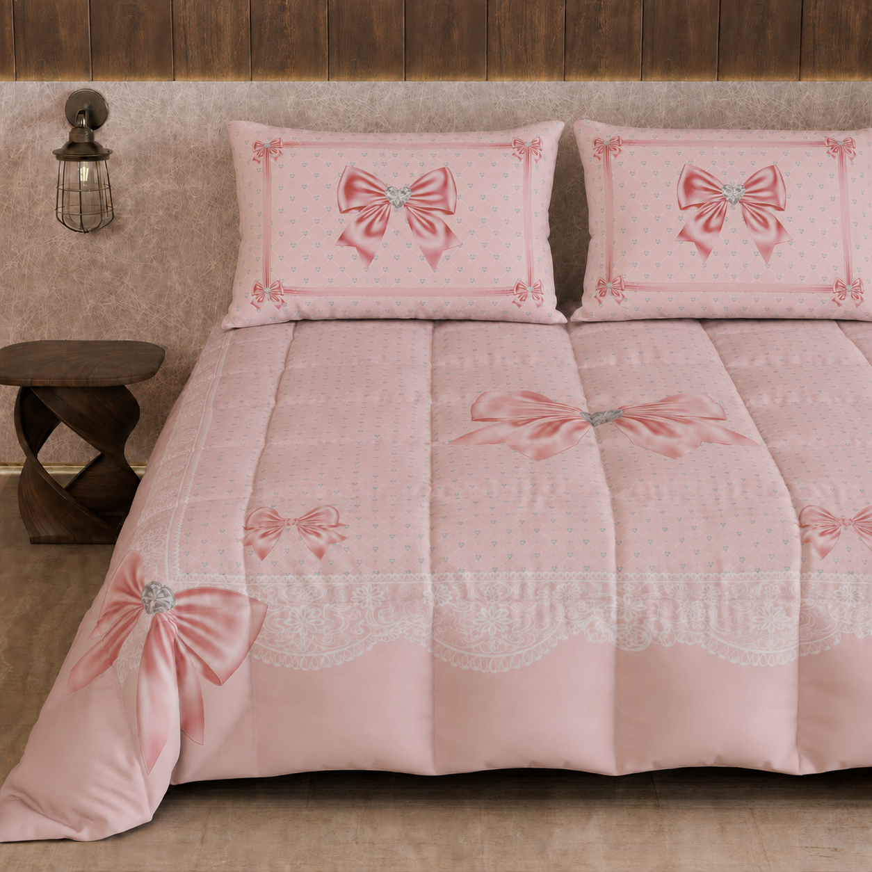 Couette, matelassée double, simple, une place et demie, Noeud Sissy