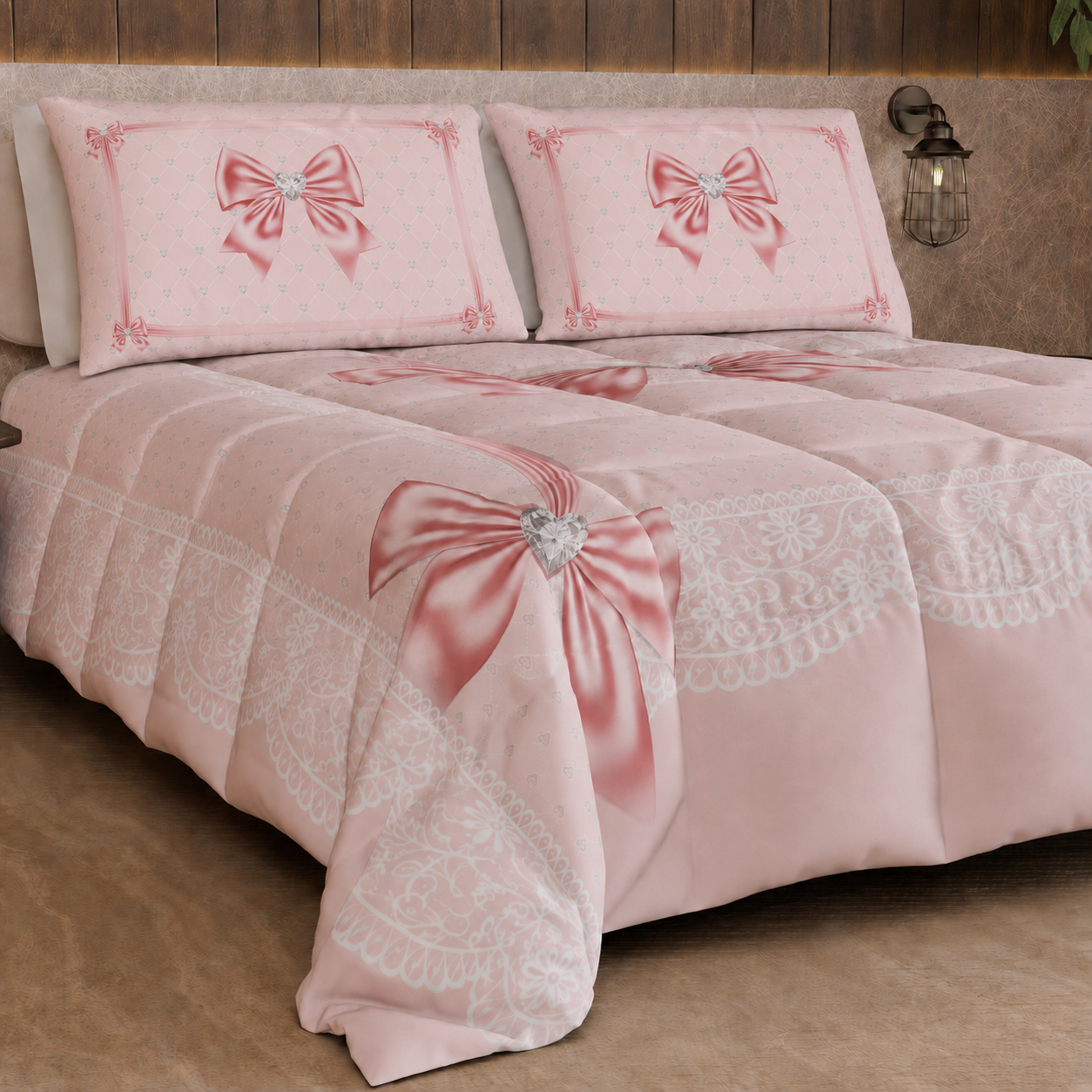 Couette, matelassée double, simple, une place et demie, Noeud Sissy