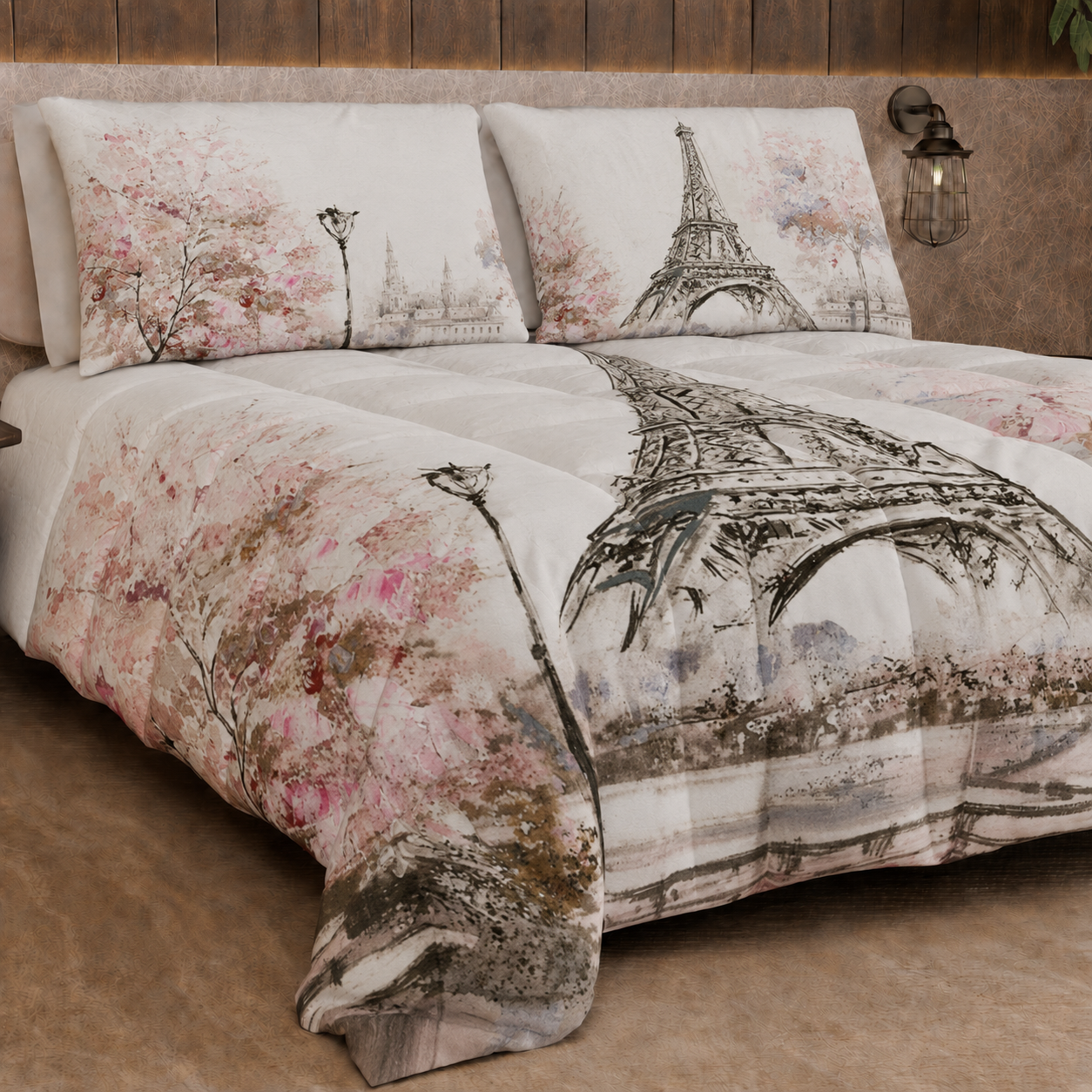 Piumone, Trapunta Matrimoniale, Singola, Piazza e Mezza, Paris, Parigi Torre Eiffel