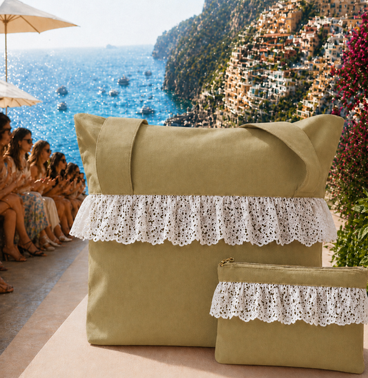 Collezione Mare in Tessuto WaterProof in Pizzo San Gallo Beige