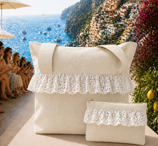Collezione Mare in Tessuto WaterProof in Pizzo San Gallo Panna