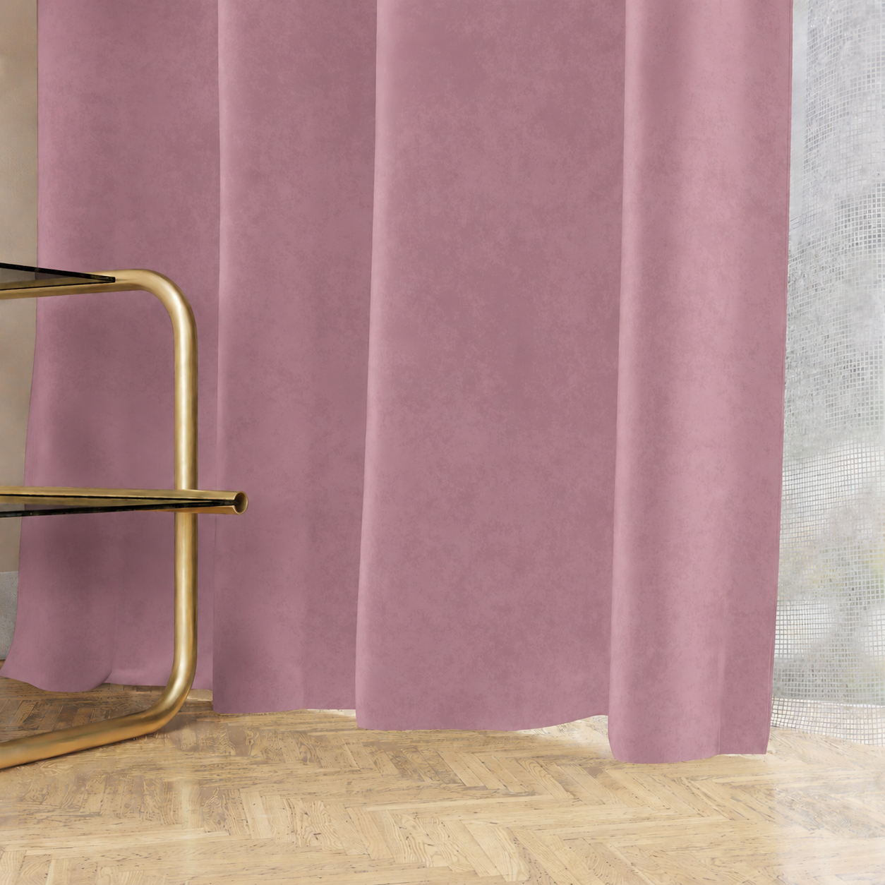 Tenda a Pannello in Velluto per Interni con Anelli, 140x280 cm Cipolla.