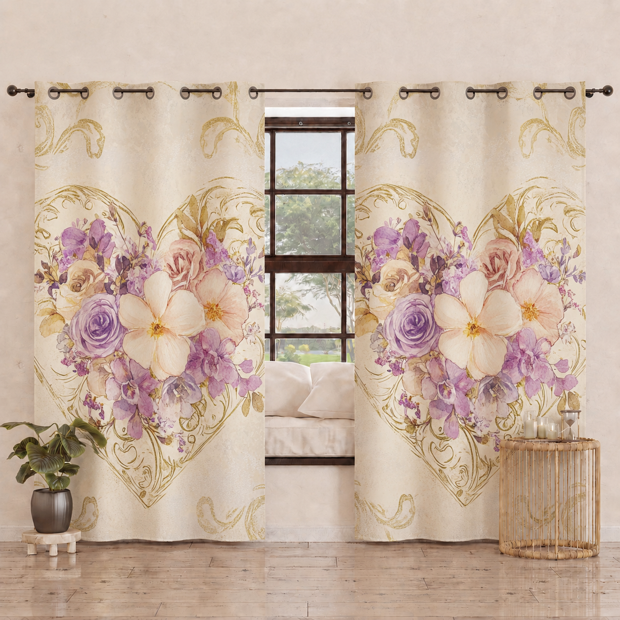 Tenda Arredo da Interno a Pannelli con Anelli Shabby 320