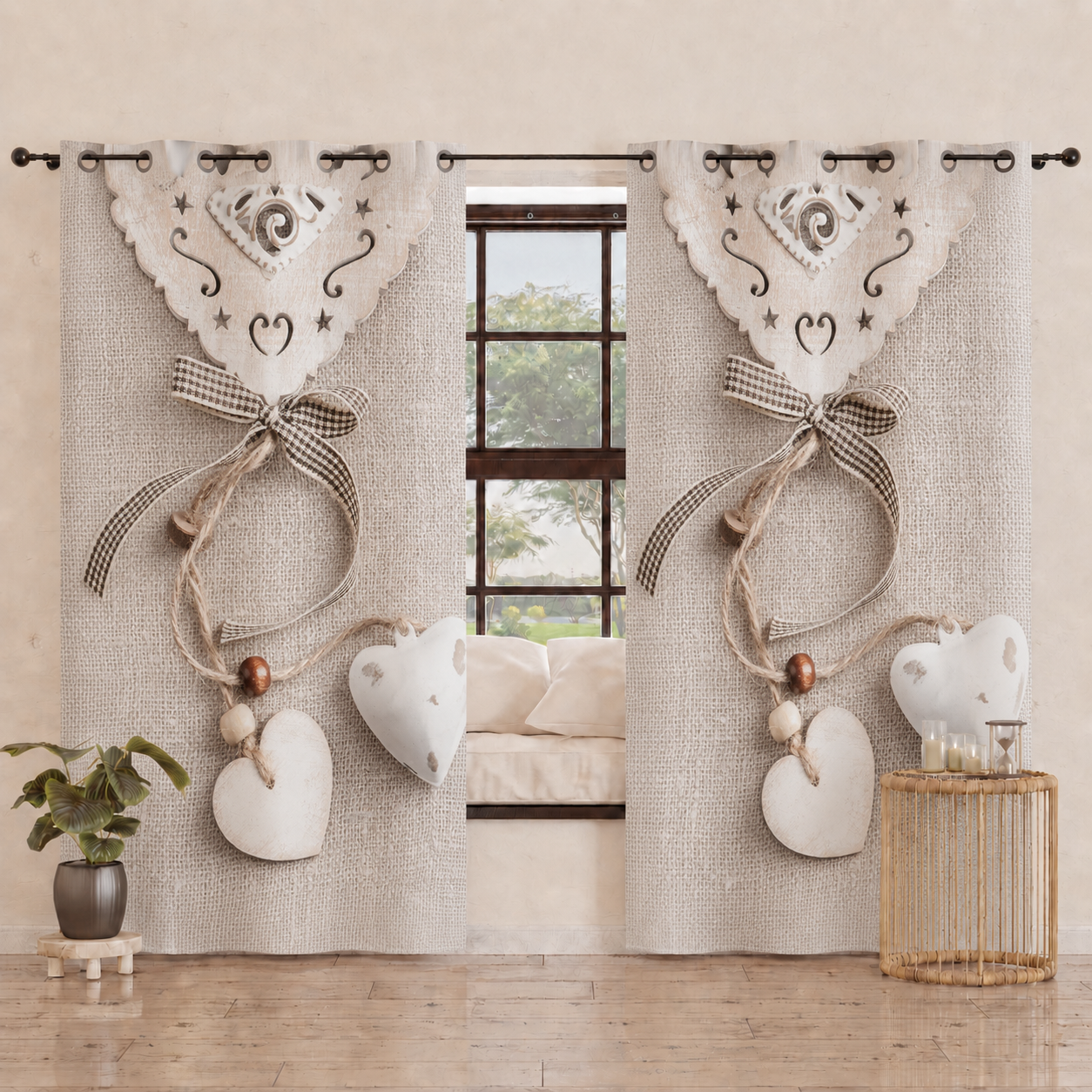 Tenda Arredo da Interno a Pannelli con Anelli Shabby 331