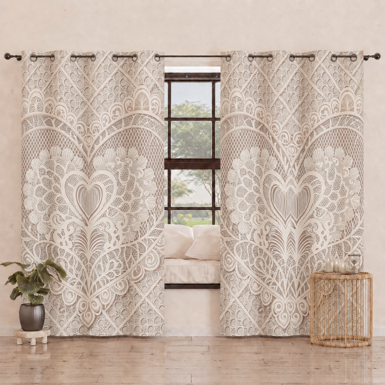 Tenda Arredo da Interno a Pannelli con Anelli Shabby 321