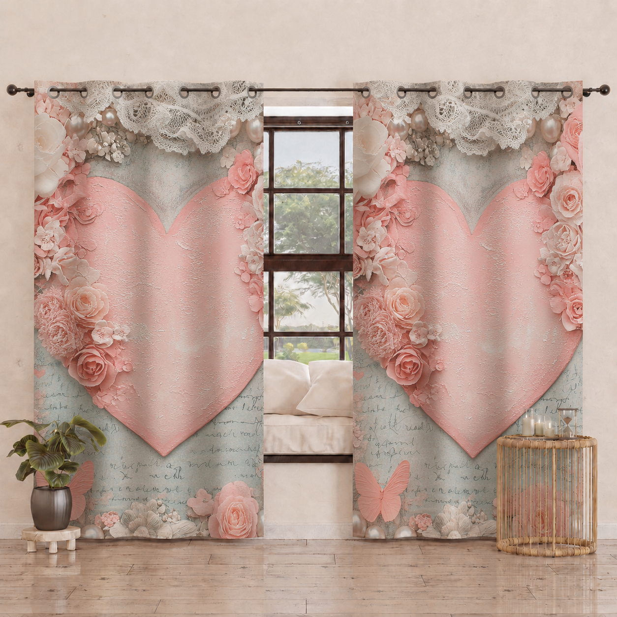 Tenda Arredo da Interno a Pannelli con Anelli Shabby 335