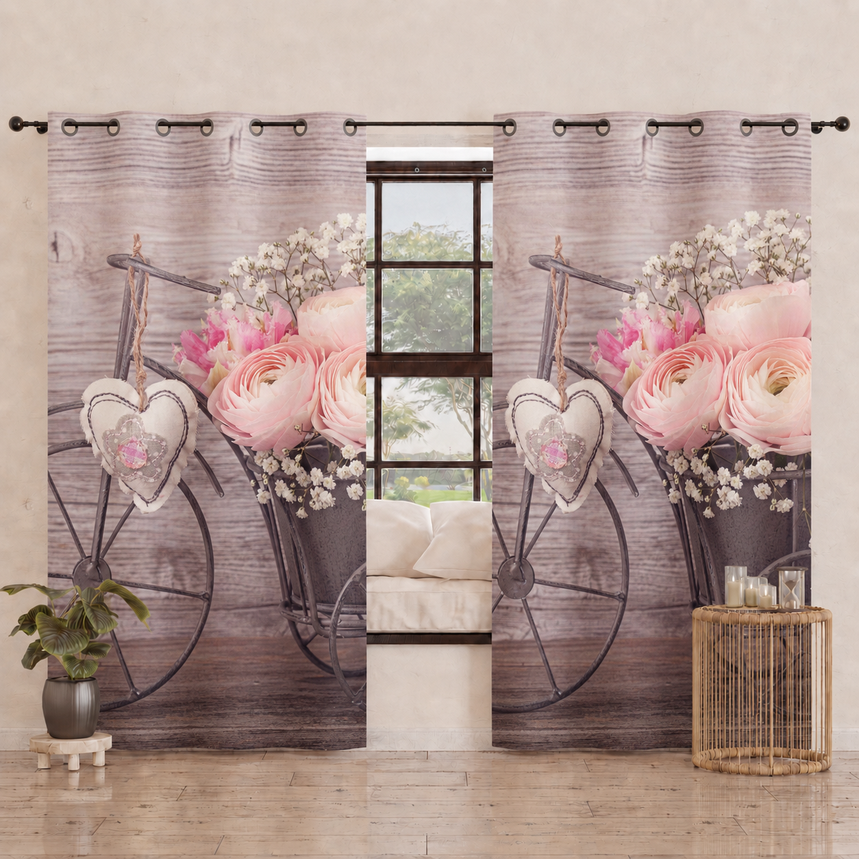 Tenda Arredo da Interno a Pannelli con Anelli Shabby 337