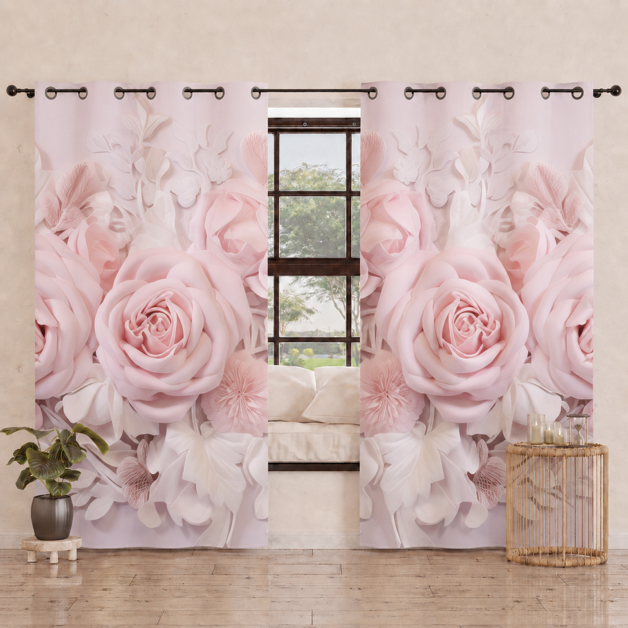 Tenda Arredo da Interno a Pannelli con Anelli Shabby 340