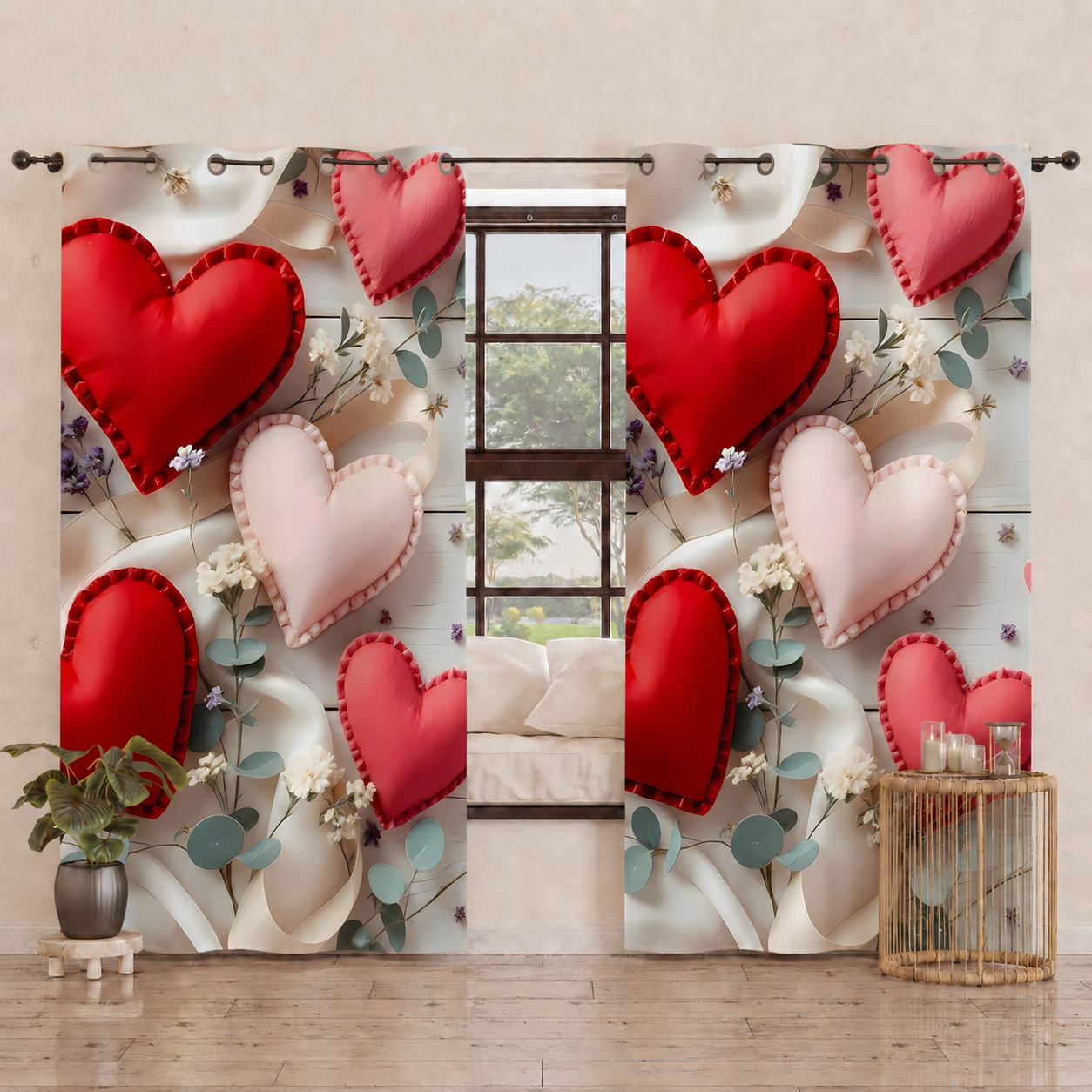 Tenda Arredo da Interno a Pannelli con Anelli Shabby 344
