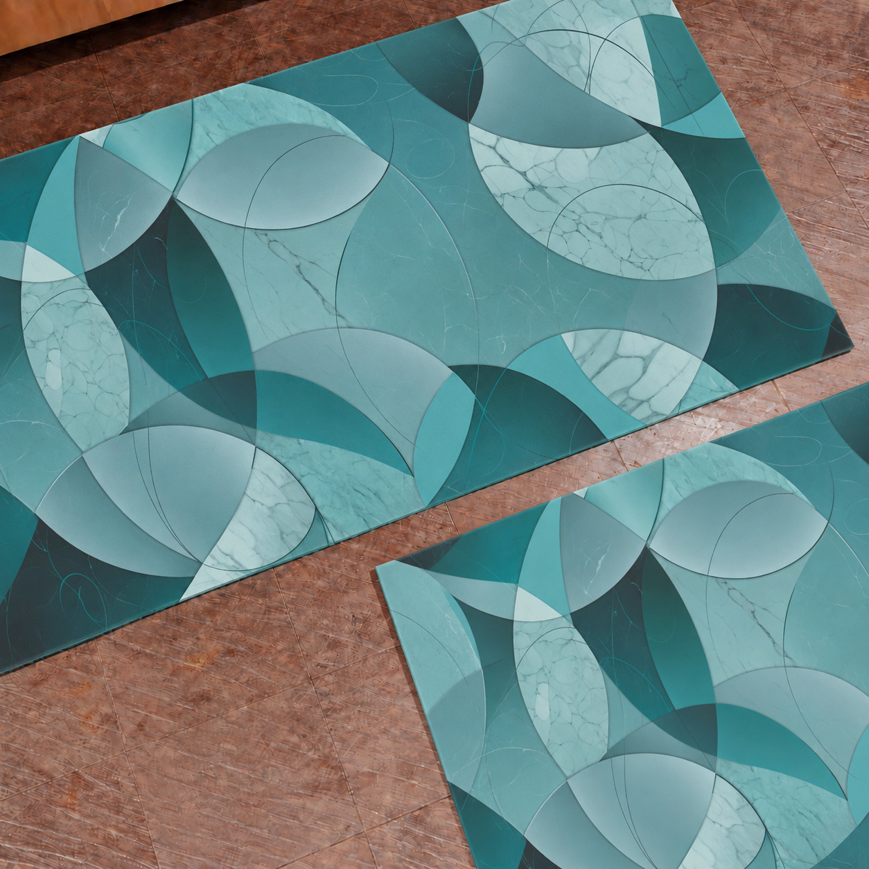 Tapis de cuisine antidérapant, couloir de cuisine lavable, Cuisine Geo - Cercle Outremer
