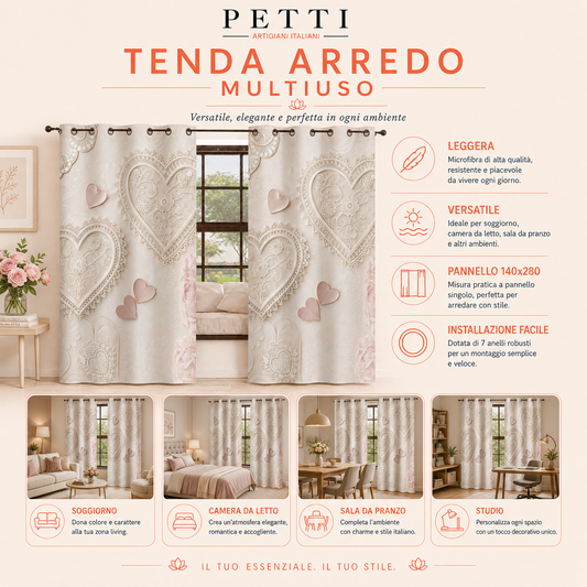 Tenda Arredo da Interno a Pannelli con Anelli Floreale 06-15