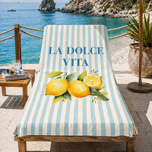 Telo Mare Microfibra, Asciugamano Mare, Telo per Lettino Bella Napoli Dolce Vita
