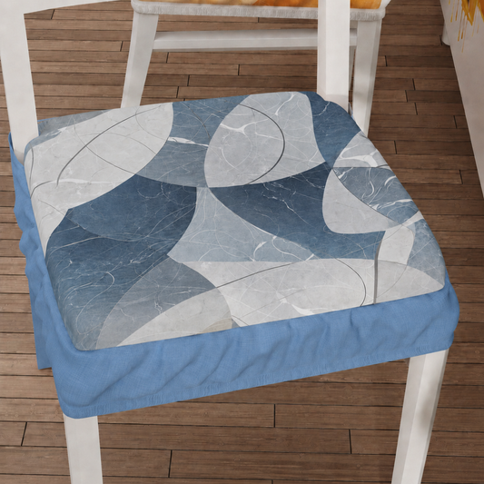 Cuscini per Sedie con Elastico Coprisedia in Stampa Digitale Geo Cerchio Jeans