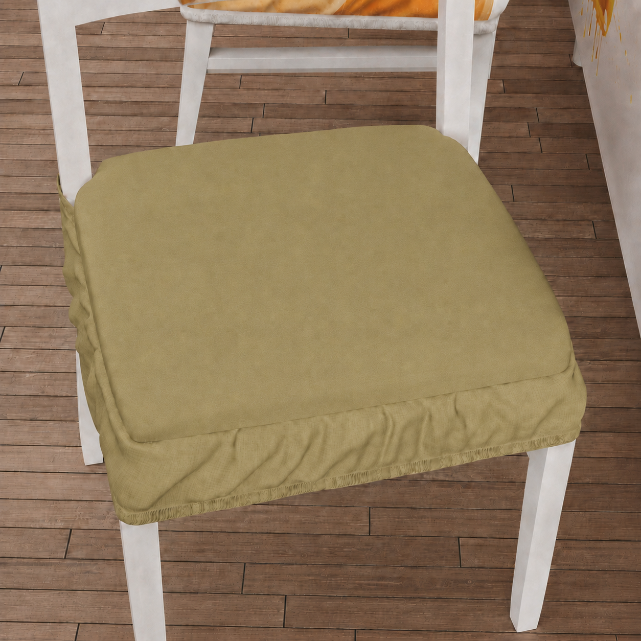 Cuscini per Sedie con Elastico in Tinta Unita Beige