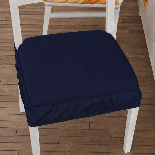 Cuscini per Sedie con Elastico in Tinta Unita Blu Notte