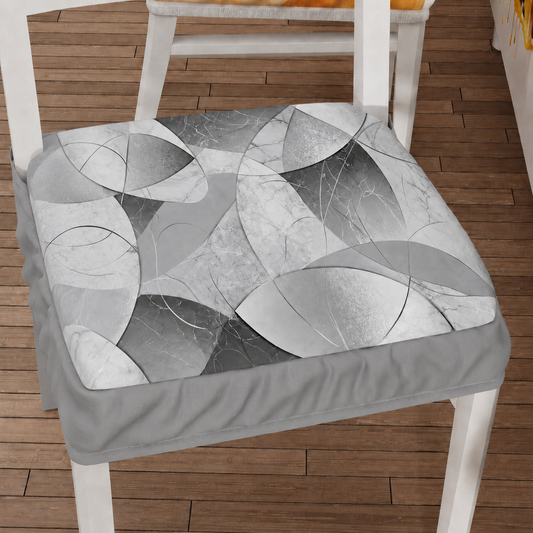 Cuscini per Sedie con Elastico Coprisedia in Stampa Digitale Geo Cerchio Silver