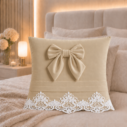 Coussins Décoratifs en Velours 1pc, Coussins de Canapé Bijou Crème