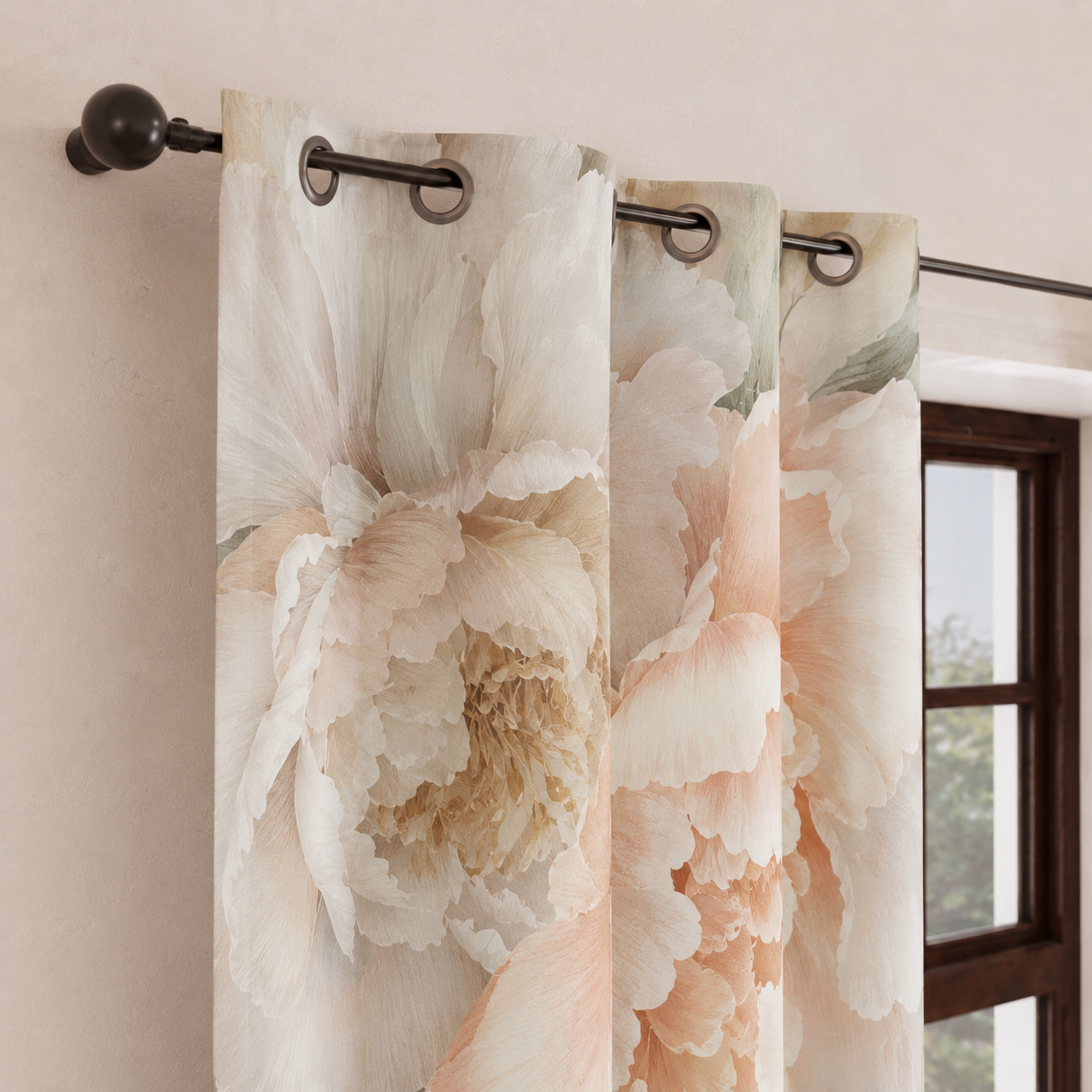 Tenda Arredo da Interno a Pannelli con Anelli Floreale F40