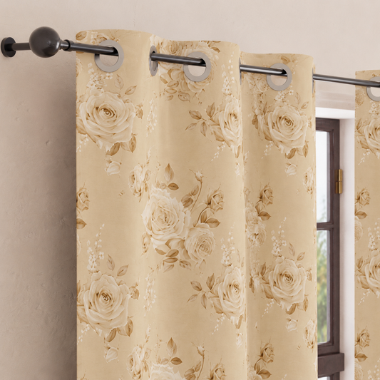 Tenda Arredo da Interno a Pannelli con Anelli Floreale 21 Beige