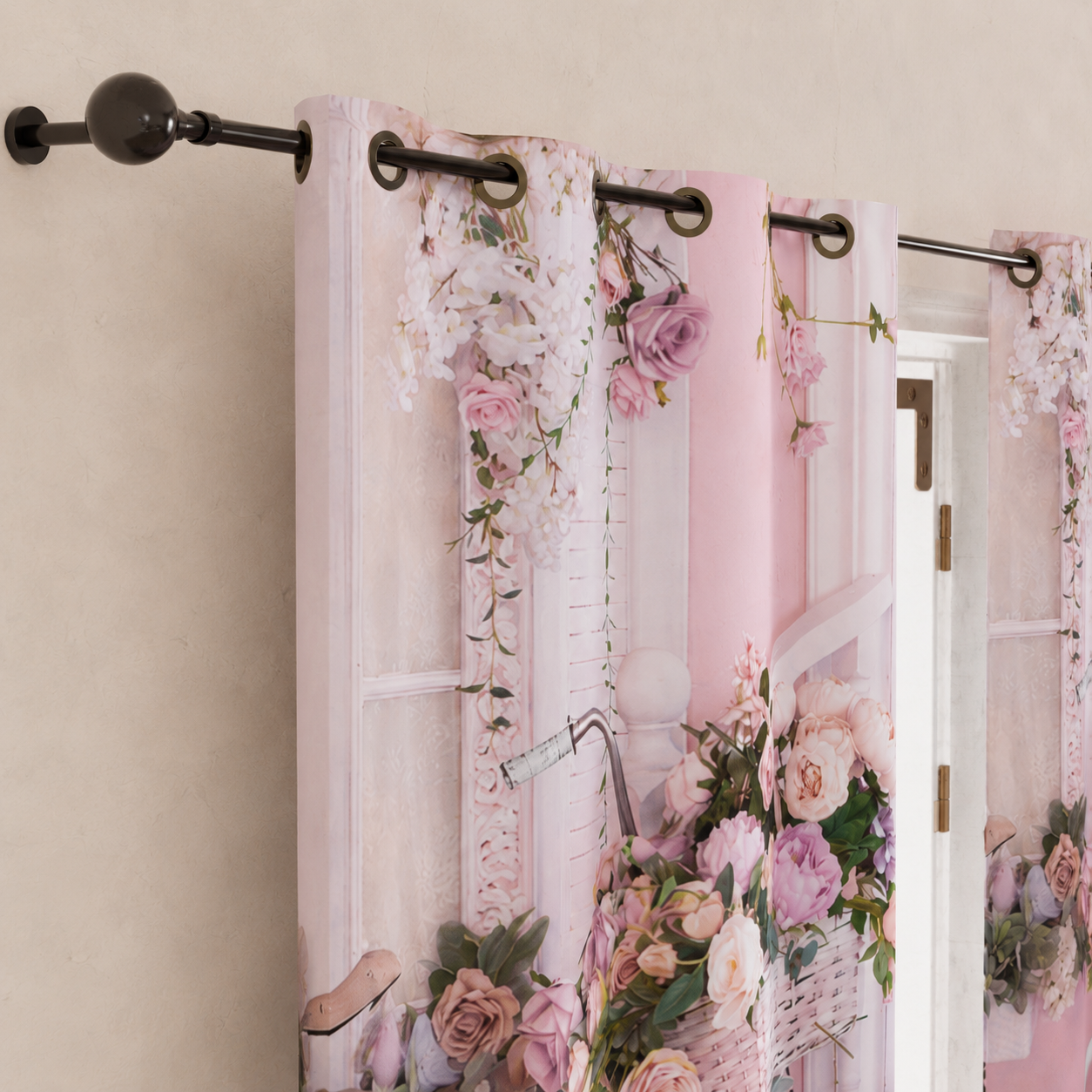 Tenda Arredo da Interno a Pannelli con Anelli Shabby 333