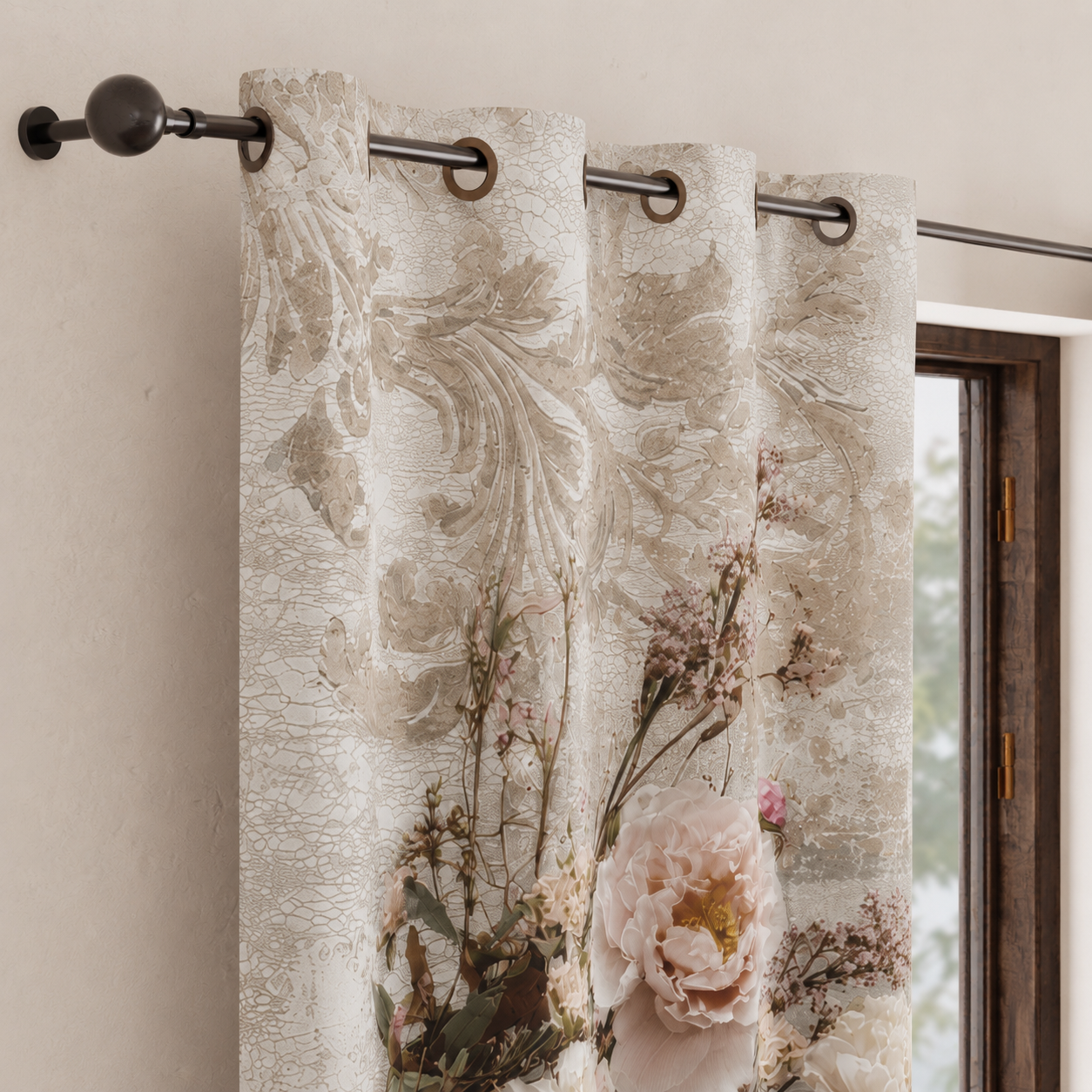 Tenda Arredo da Interno a Pannelli con Anelli Shabby 341