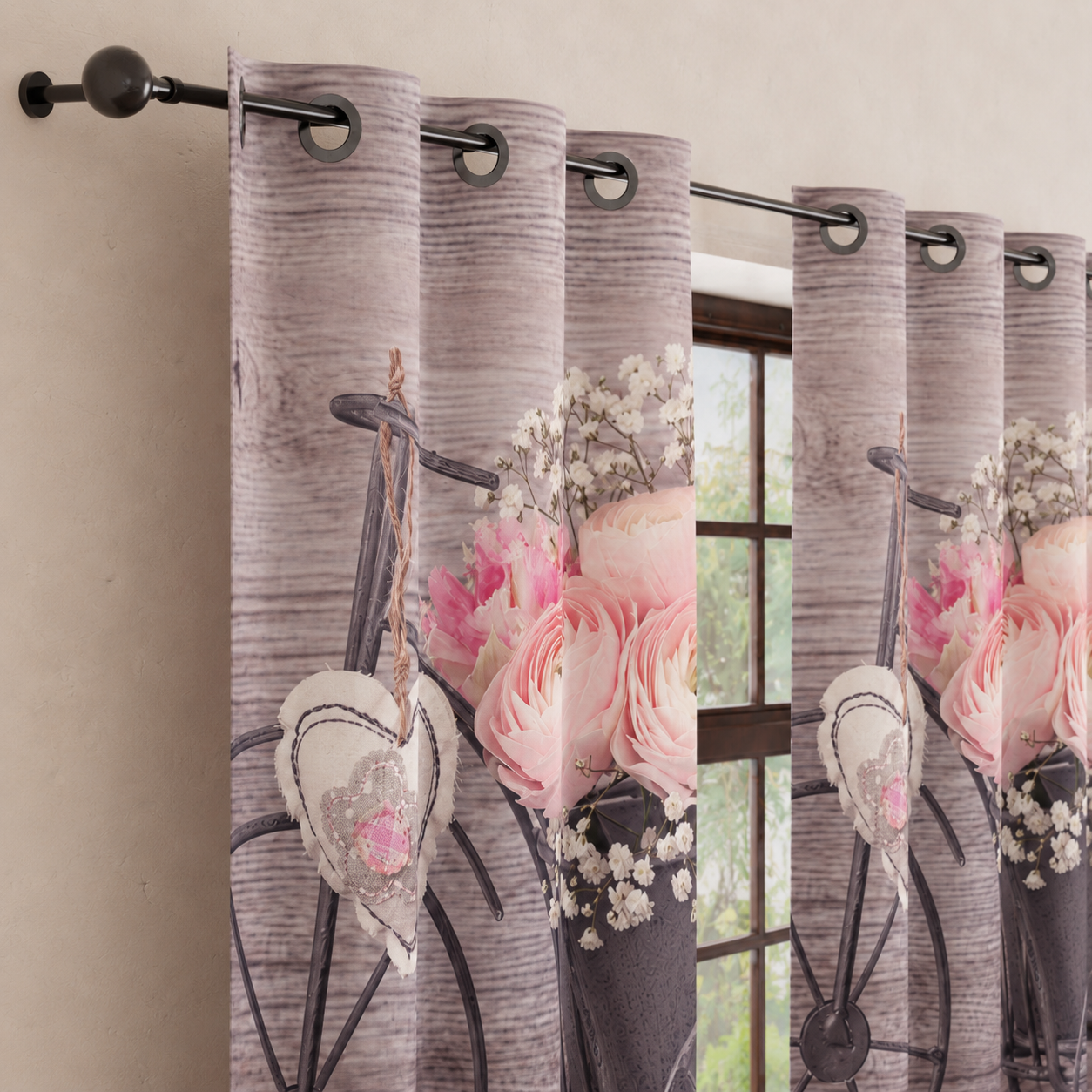 Tenda Arredo da Interno a Pannelli con Anelli Shabby 337