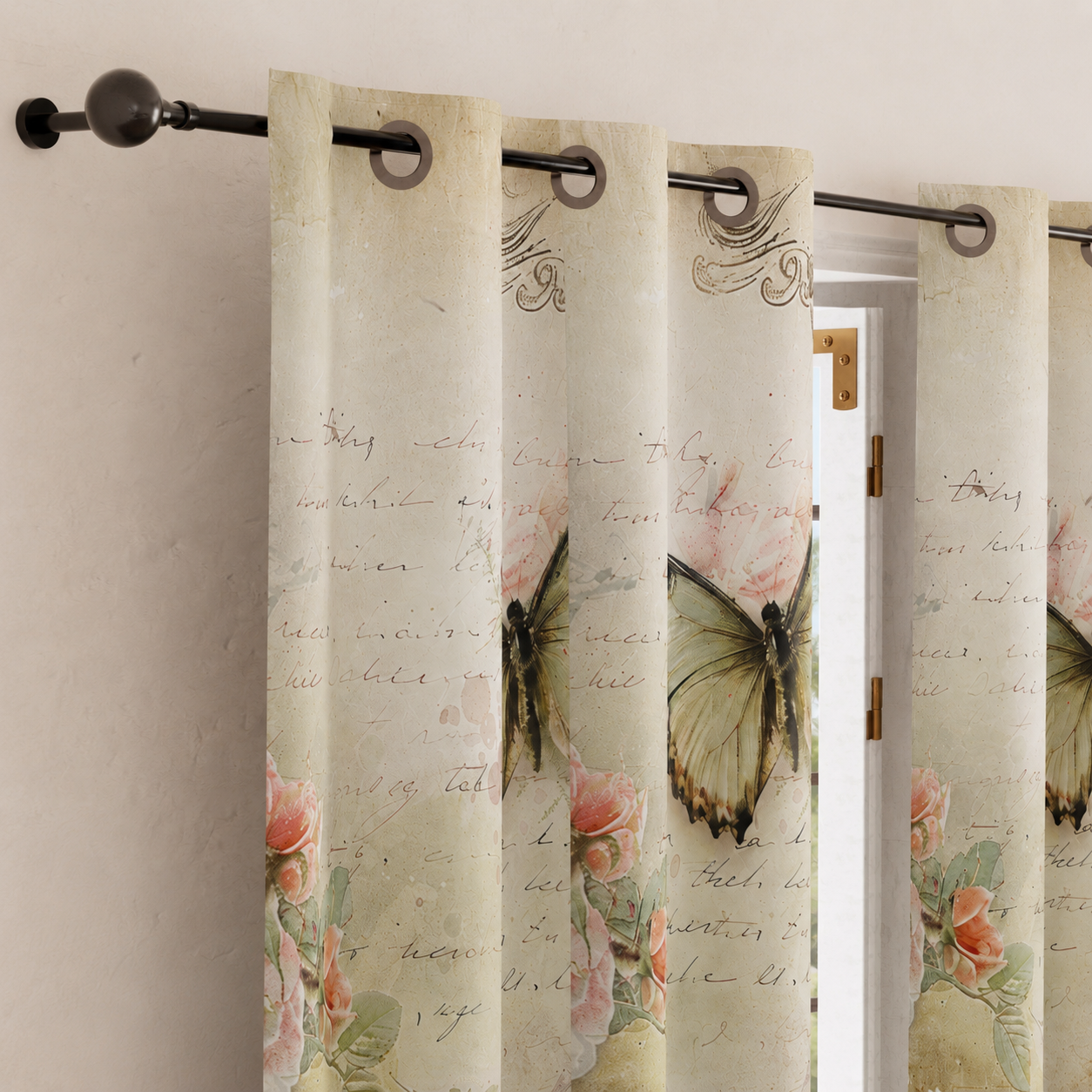 Tenda Arredo da Interno a Pannelli con Anelli Shabby 336