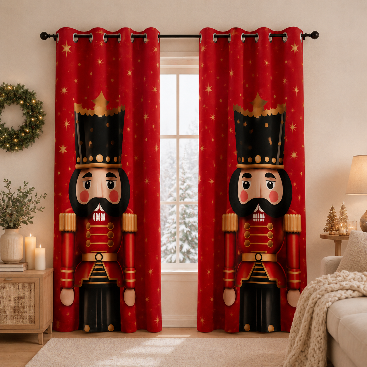 Tenda Arredo da Interno a Pannelli con Anelli 25 Xmas 1
