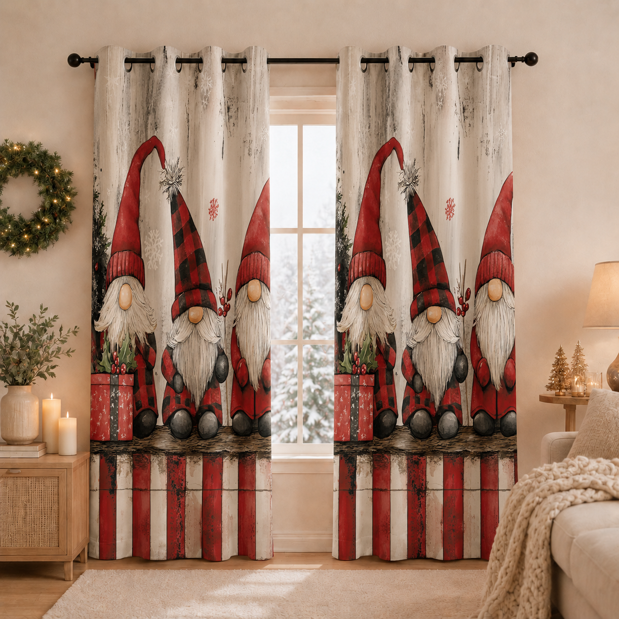 Tenda Arredo da Interno a Pannelli con Anelli 25 Xmas 5