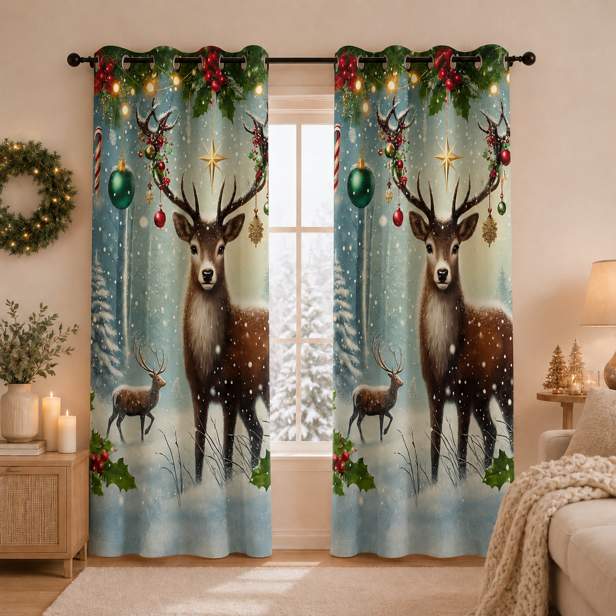 Tenda Arredo da Interno a Pannelli con Anelli 25 Xmas 4
