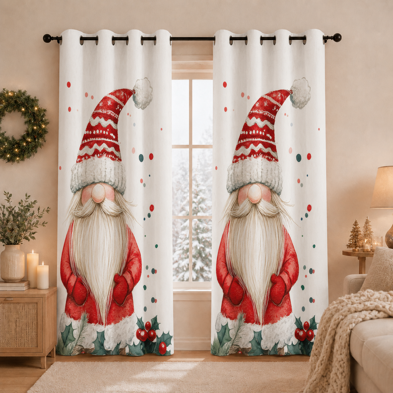 Tenda Arredo da Interno a Pannelli con Anelli 25 Xmas 6