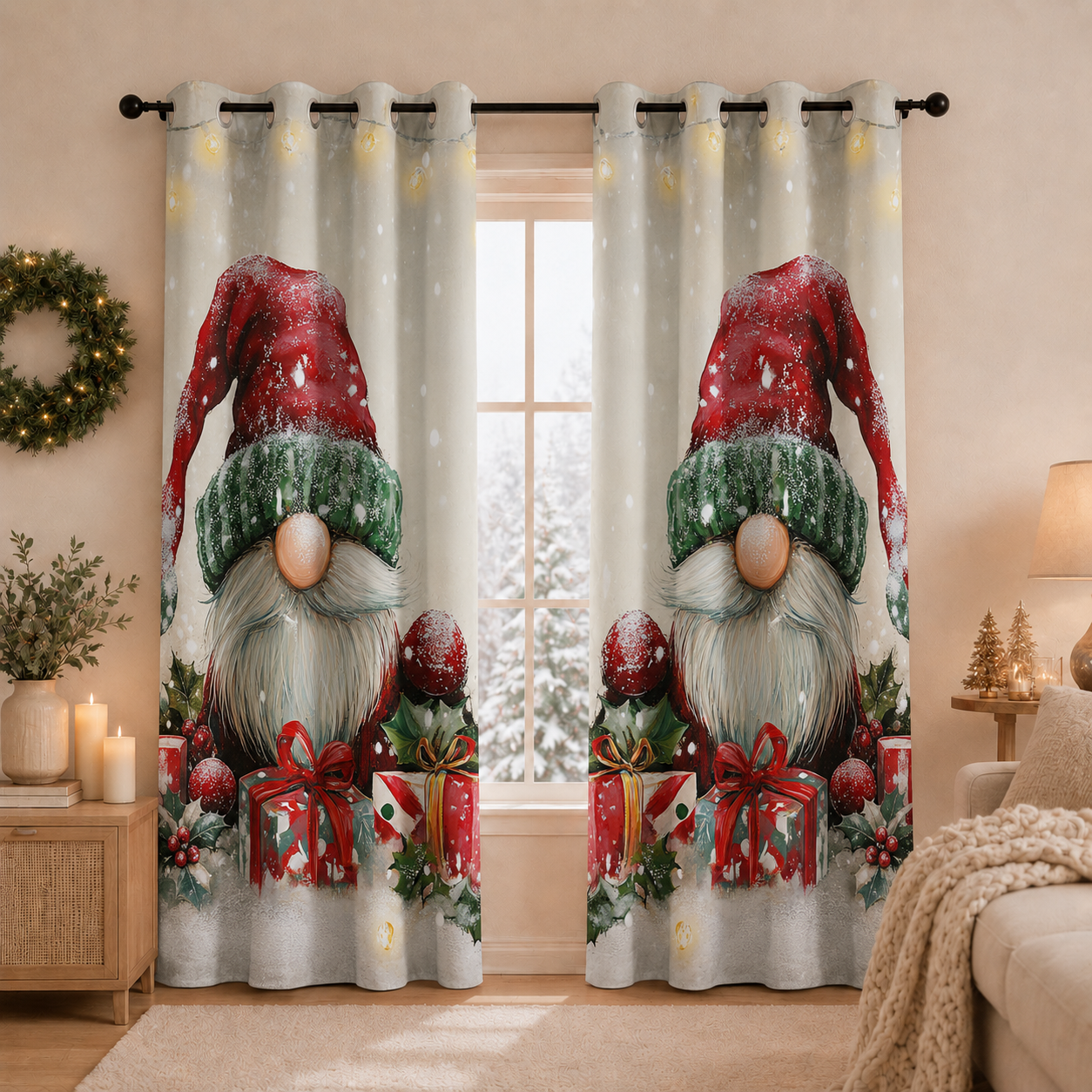 Tenda Arredo da Interno a Pannelli con Anelli 25 Xmas 11