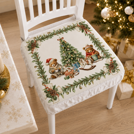 Coprisedia Natalizi con Elastico in Stampa Digitale Xmas Bears