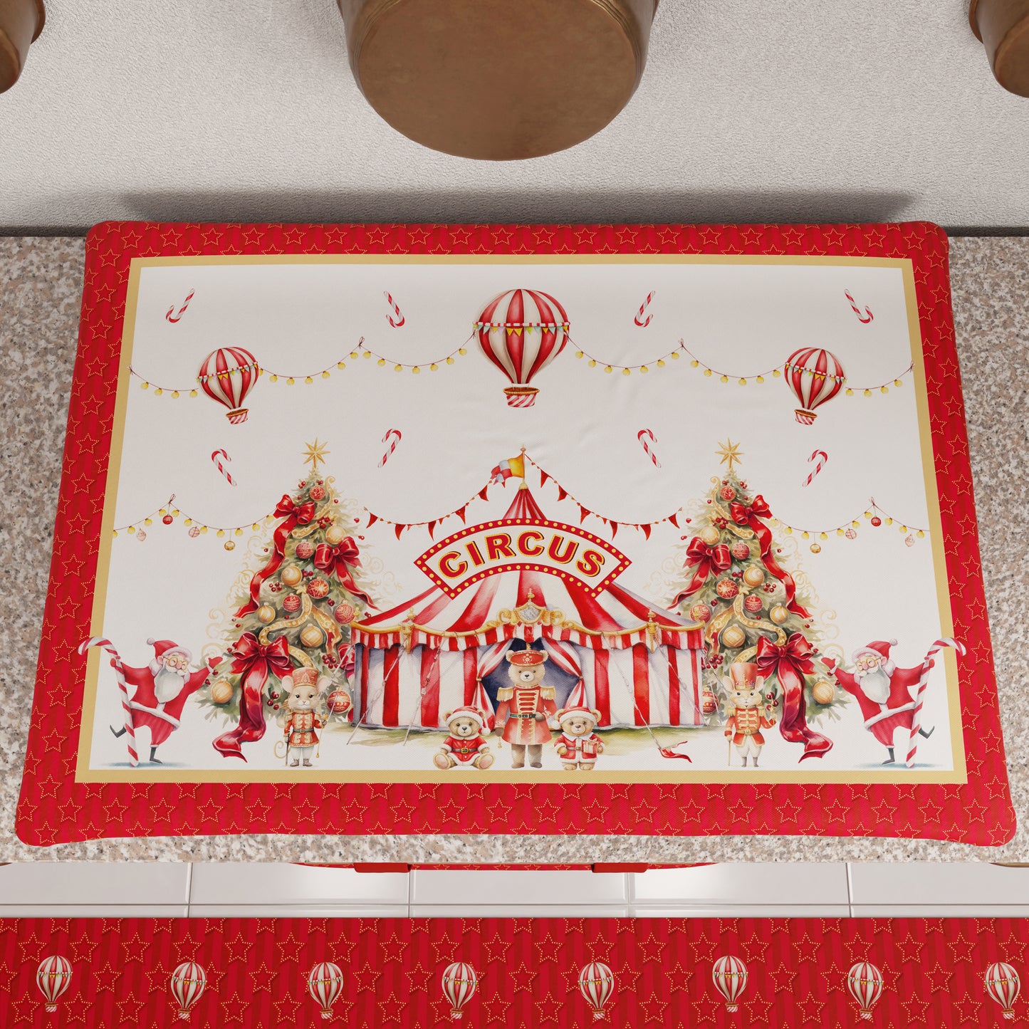 Housse de Plaque de Cuisson de Noël pour Cuisine en Impression Numérique Cirque