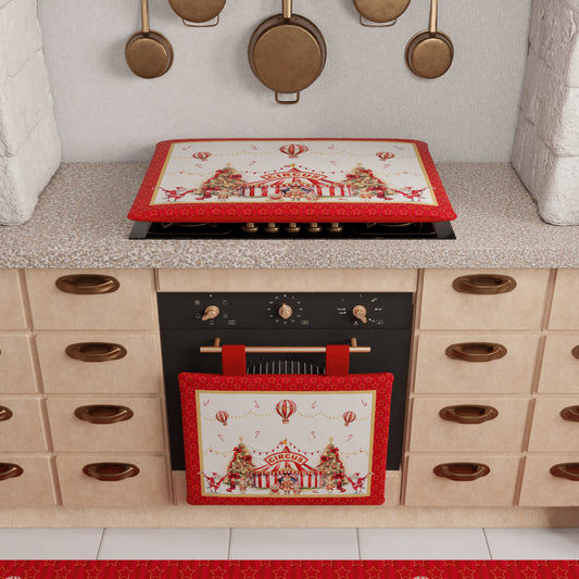 Housse de Plaque de Cuisson de Noël pour Cuisine en Impression Numérique Cirque