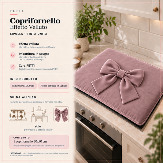 Coprifornello Cucina Tinta Unita in Velluto Cipolla