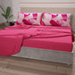 Lenzuola in Cotone, Completo Letto con Federe in Stampa Digitale Geo Cerchio Fucsia