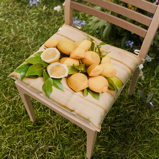 Cuscini per Sedie Cucina 6 Pezzi Lemon Giallo Stampa Digitale Made in Italy | PETTI