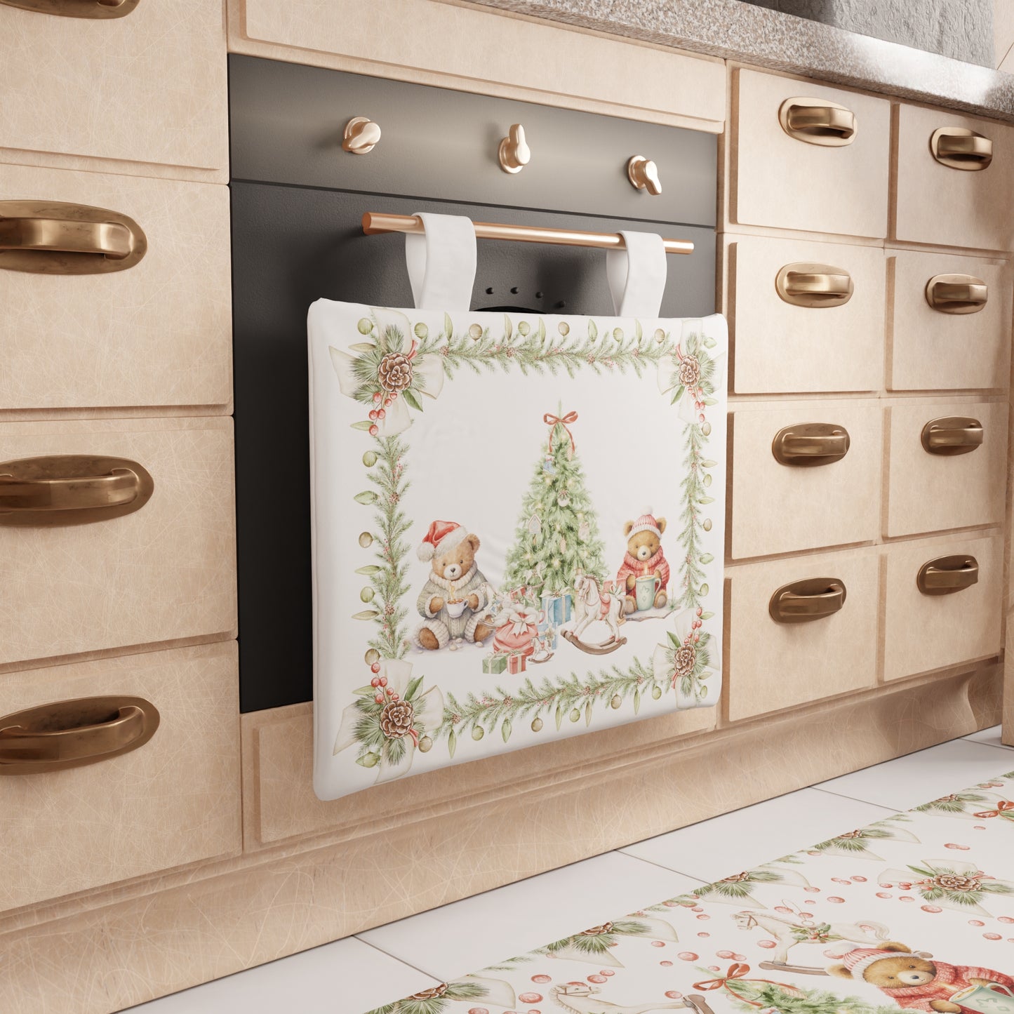 Copriforno Natalizio per Cucina in Stampa Digitale Xmas Bears