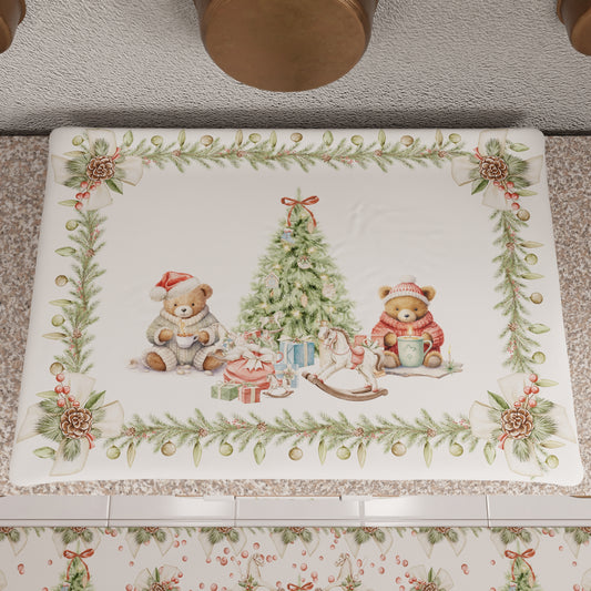 Housse de Cuisinière de Noël Housse de Feu Cuisine en Impression Numérique Xmas Bears