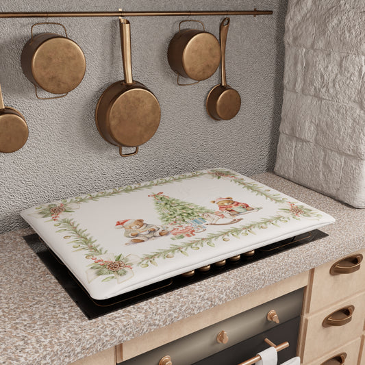 Housse de Cuisinière de Noël Housse de Feu Cuisine en Impression Numérique Xmas Bears
