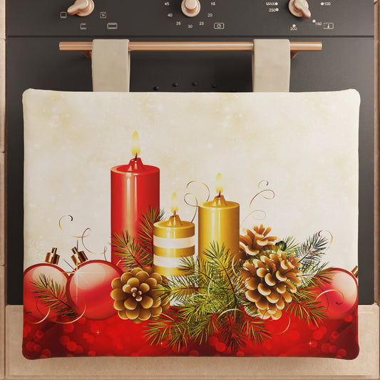 Housse de four de Noël pour cuisine en impression numérique Bougies