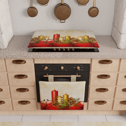 Housse de four de Noël pour cuisine en impression numérique Bougies