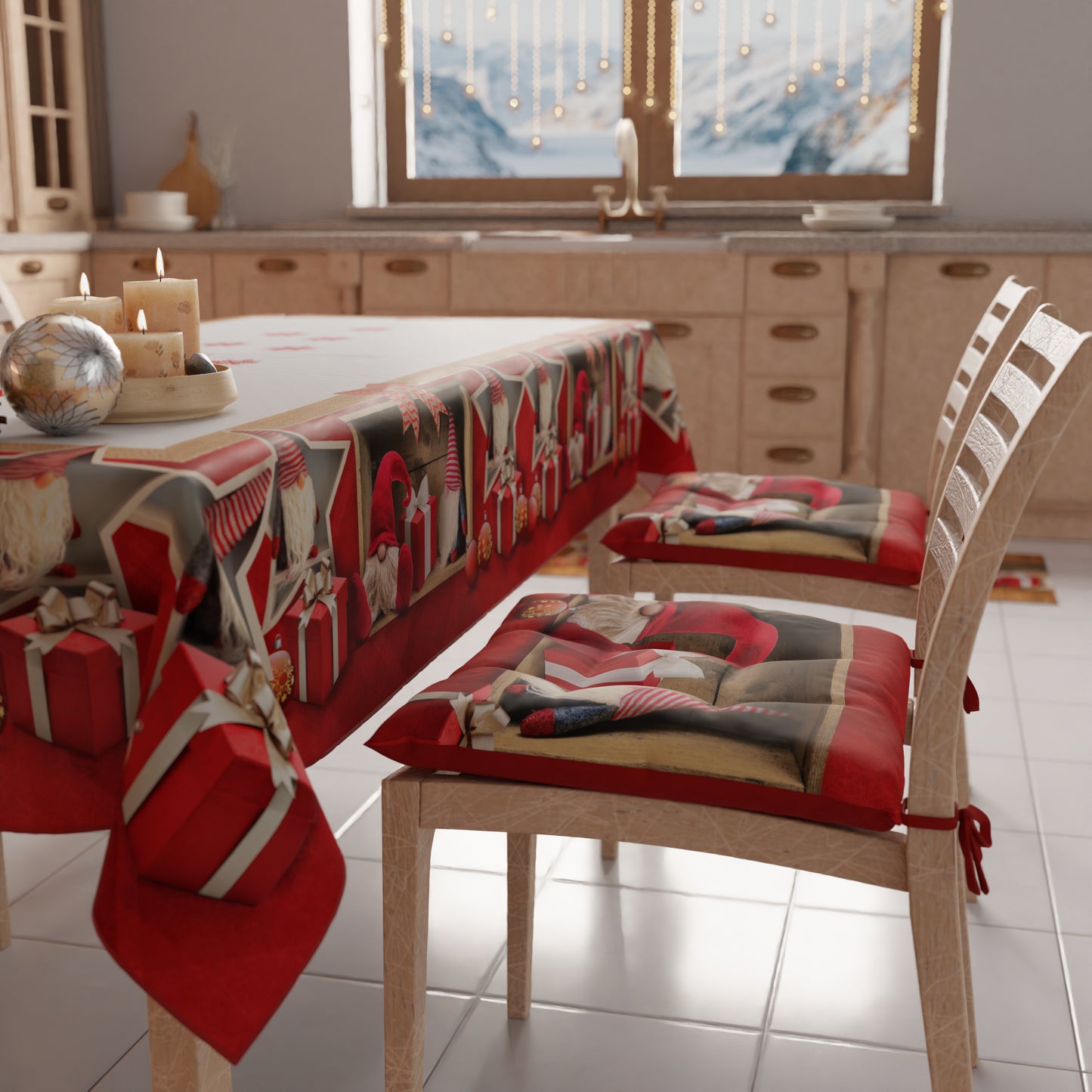 Coussins de chaise de Noël Housses de chaise de Noël 6 pièces Lutin