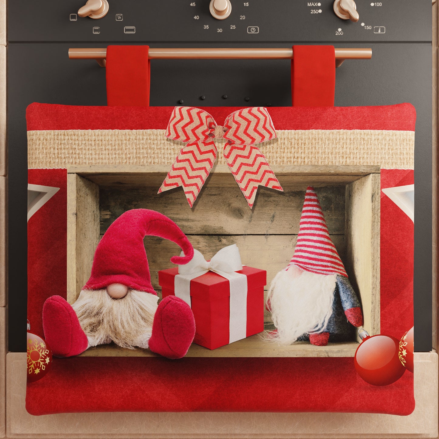 Housse de four de Noël pour cuisine en impression numérique Lutin