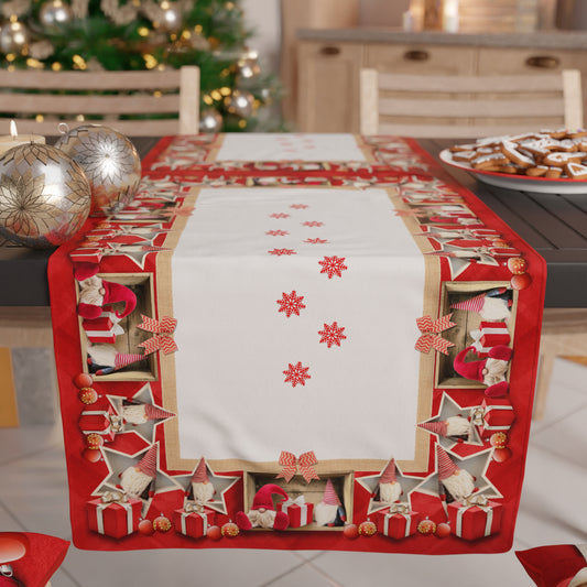 Chemin de Table de Noël, Nappe Chemin de Noël, Chemin de Cuisine Elfe